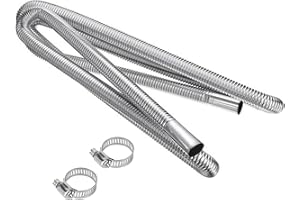 XXIMUIM Parking Air Heater Exhaust Pipe, 2.5CM/1in Inner Stainless Steel Exhaust Pipe Parking Air Heater Fuel Tank Diesel Gas Vent Hose (300cm)