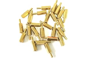 LAGOGIA Male to Female Thread Spacer Screws Brass Hex Standoff M4 x 10mm + 6mm PCB Pillar for Drone Quadcopter, Computer and Circuit Board, Pack of 20, Gold