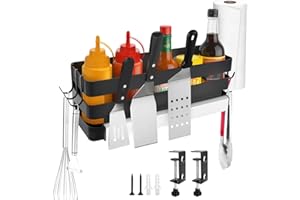 YZNlife Griddle Caddy for Blackstone, Space Saving Blackstone Caddy for Blackstone 28"/36" Griddles/Weber Grill, BBQ Accessories Storage Box with Magnetic Tool Holder & Paper Towel Holder