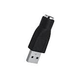 Beufee USB to P S 2 Adapter, Black USB Female to P S 2 Male Converter Adapter for Mouse and Keyboard Pc Computers