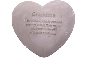Wowser Heart Shaped Memorial Stone, Sympathy Gift, Remembrance Garden Accent, 6 Inches (Grandma)