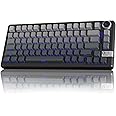CORBOBO SOLAKAKA KI75 Wireless Mechanical Gaming Keyboard, 75% Percent Aluminum Hot Swappable Switches, Side-Printed RGB Backlit Custom Keyboard with Knob, Tri-Mode 2.4GHz/USB-C/BT 5.0 for PC