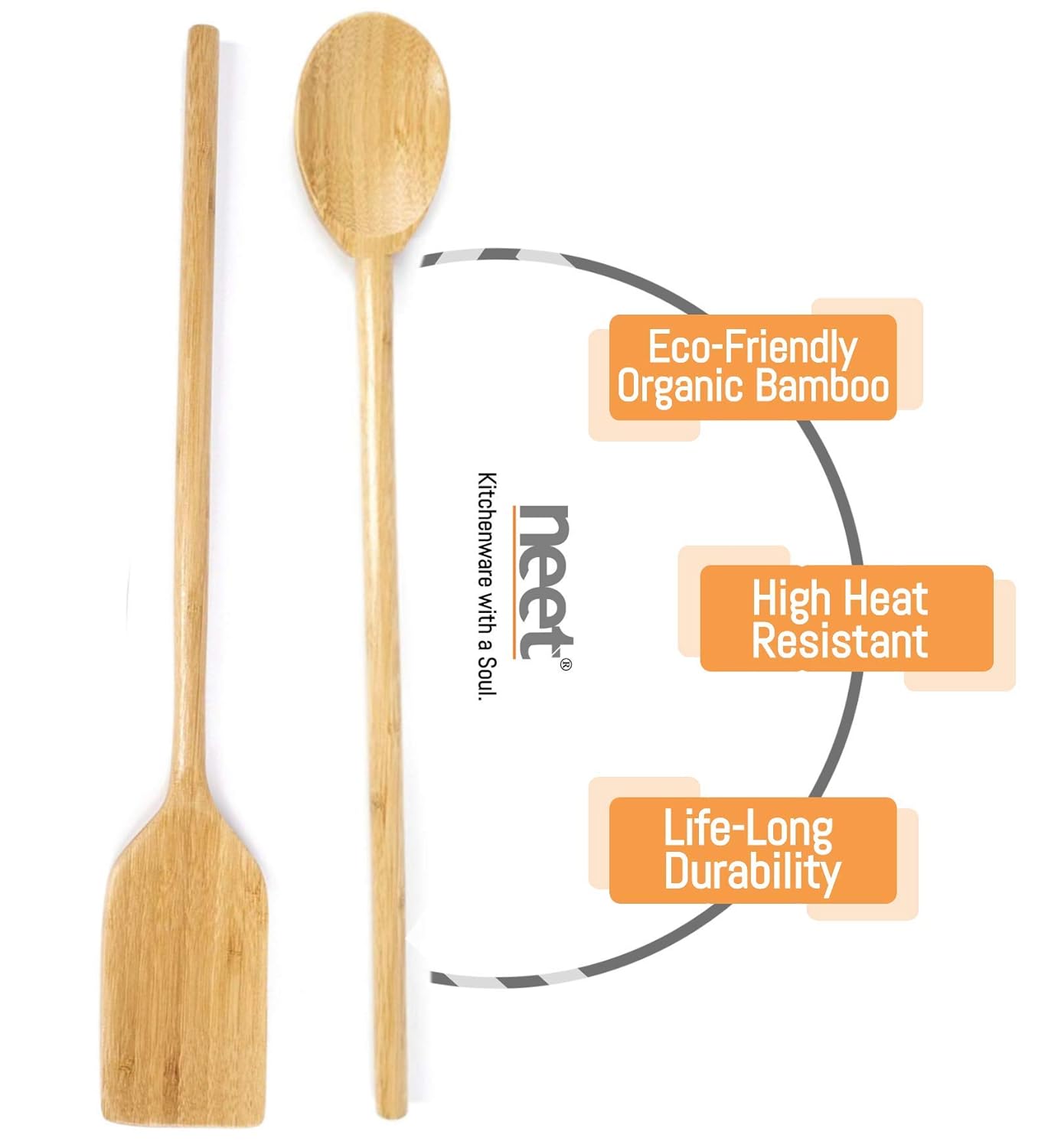 Extra Long Handled Cooking Utensils 16 Inch Wooden Mixing Spoon