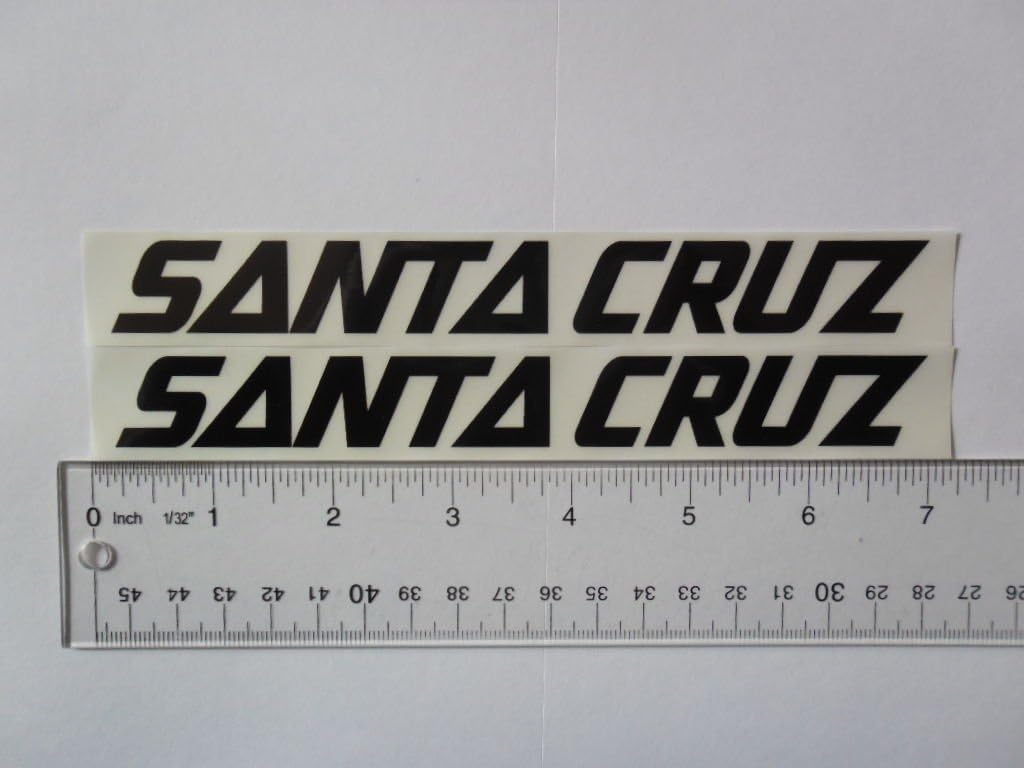 Santa cruz 7"x1" black on clear Vinyl decal weather proof 2 bike stickers