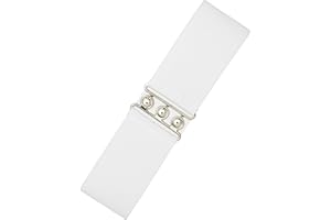 Ro Rox Retro Vintage Belt | Elastic Women's Belt |50s Nurse Stretchy Belt With Silver Buckle & Clasp | Waist Elasticated Belt