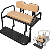 NOKINS Golf Cart Rear Flip Seat Kit Fits EZGO TXT | Tan rear flip seat kit, 1.25 in steel frame, flip cargo bed, fits EZGO TXT 1994.5 Up Freedom T48 2014+