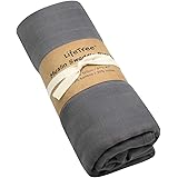 LifeTree Lange en mousseline pour bébé, couleur unie, pour garçons et filles, 70 % bambou et 30 % coton, taille L 119,4 x 119