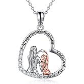 YAFEINI Gifts for Mom 925 Sterling Silver Mother and Daughter Necklace Mother's Day Birthday Pendant Jewelry for Mom Women