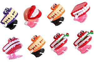BESPORTBLE 8Pcs Wind-up Chattering Teeth for Creative Walking Clockwork Teeth Plaything for Boys and Enhance