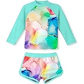 TUONROAD Girls 2 Pieces Rash Guard Swimsuit Long Sleeve Tankini for 4-10 Years