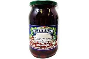 Belveder Sour Cherry Compote, No Preservatives Added, Non-GMO, Gluten Free and Vegan 31.74 Oz Pack of 1