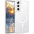 DUEDUE for Samsung Galaxy S21 FE Case Magnetic[Compatible with Magsafe], Translucent Matte Back Full Body Protective Cover Anti-Scratch Shockproof Phone Case for Samsung S21 FE 5G, White