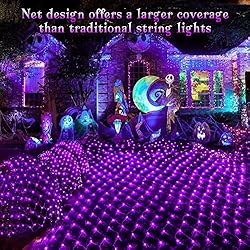 Halloween Net Lights, 200 LED 8.2ft x 4.9ft Purple