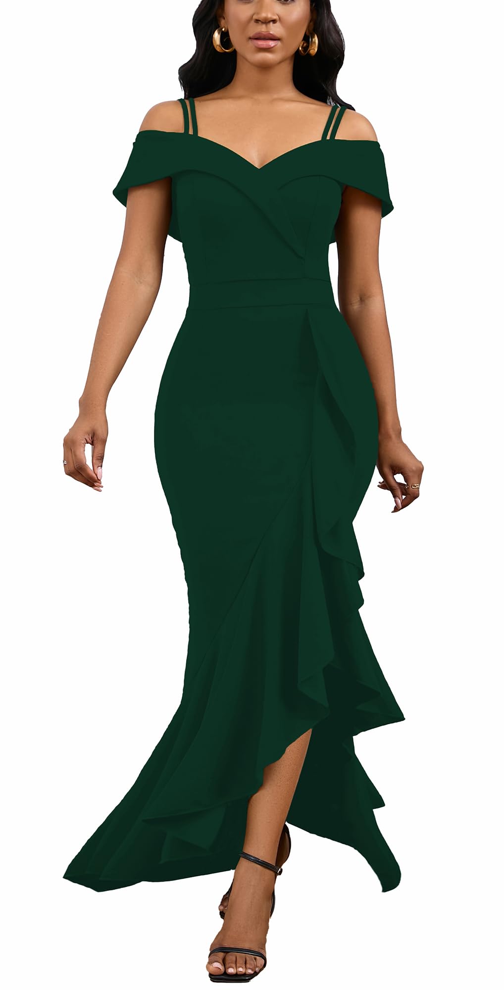 Photo 1 of TDiooCor Womens Semi Green Formal Wedding Guest Dress - Elegant Bodycon Flowy Gown Long Evening Prom Party Dresses 2xl