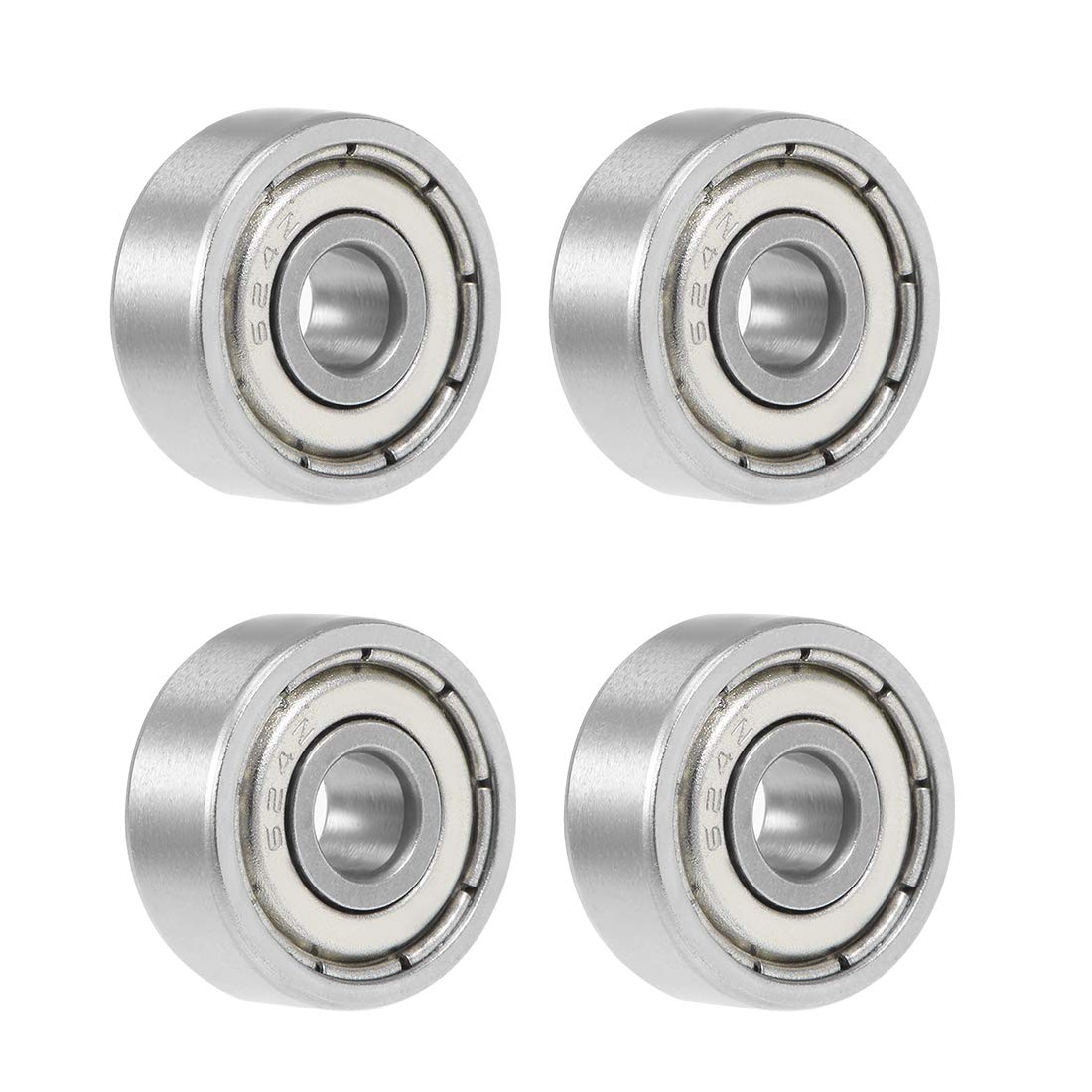 sourcing map 624ZZ Deep Groove Ball Bearing 4x13x5mm Double Shielded Chrome Steel Bearings 4-Pack