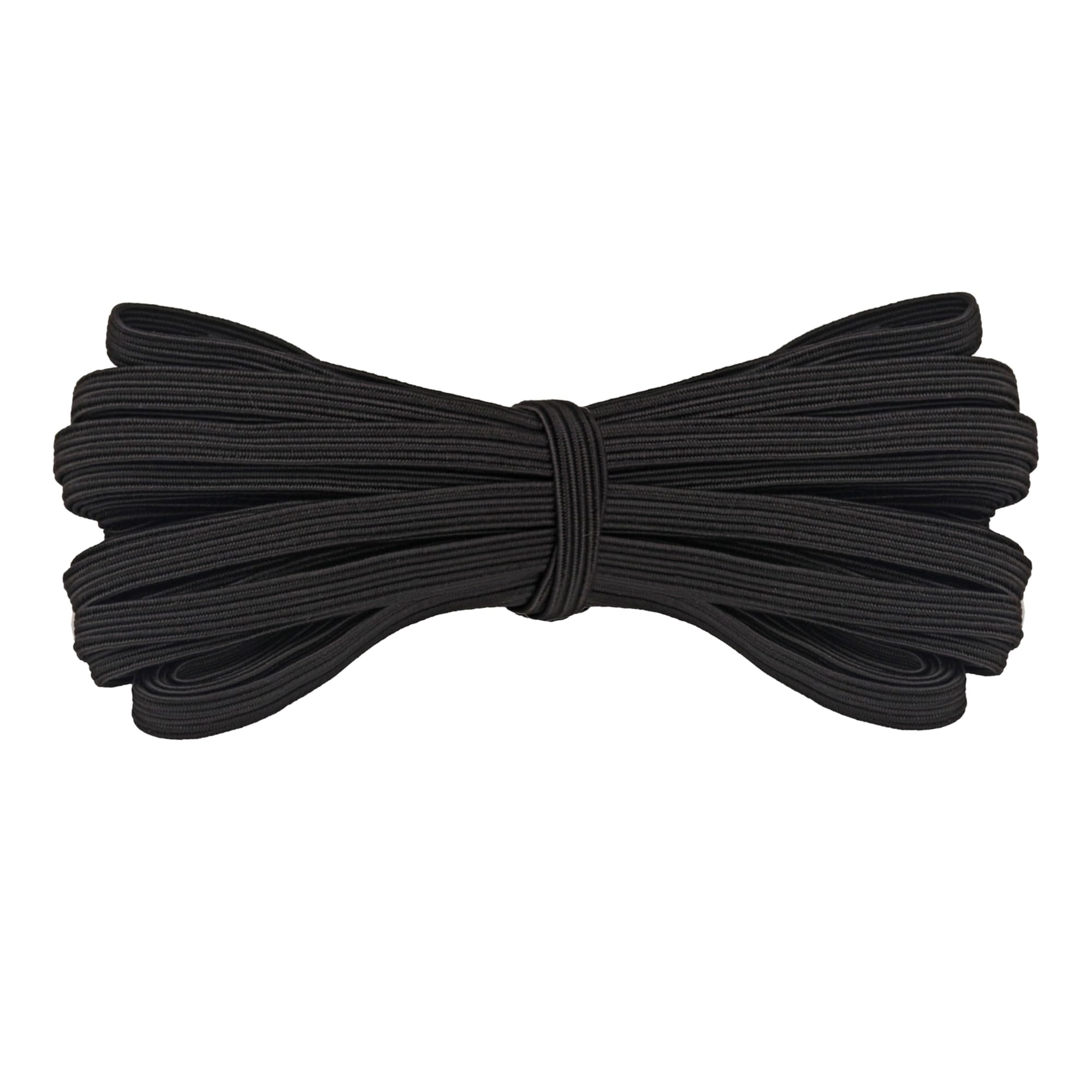 Trimming Shop 12mm (1/2 Inch) Wide Flat Elastic Band, Stretchable Waistband Tape Elastic Cord for Sewing Clothing, Garments, Dressmaking, DIY Craft Projects, Black, 1 Metre