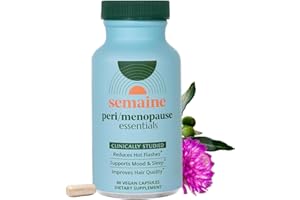 Semaine Peri/Menopause Essentials, 60 Ct. - Fuller Hair, No More Hot Flashes, Hormone Balance, Better Sleep & More - Clinically-Studied, Non-Hormonal Formula