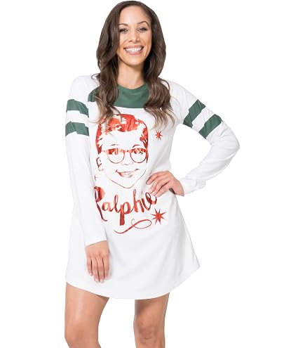Christmas Story Womens Ralphie Nightgown, White, XS at Amazon Women's Clothing store