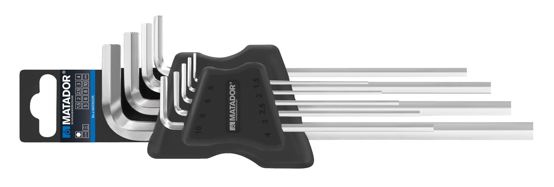 MATADOR Schraubwerkzeuge Set of Allen Wrenches, Long, Hexagonal, in Holder, 1.5-10 mm, 0441 9091