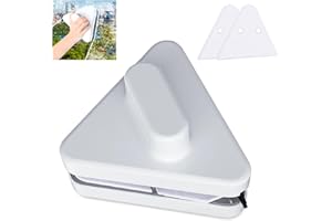 FACISACO Magnetic Windshield Cleaner Tool, Windshield Wow Magnetic Car Window Cleaner, Double-Sided Window Cleaner Glass Wiper, Magnetic Windshield Cleaner for High Rise, Car Glazed (Triangle)