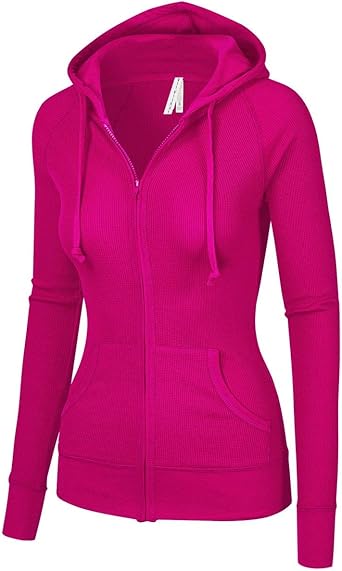 women's thermal zip up hoodie