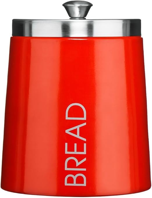 Retro Red Bread Bin Conical Shape Amazon.co.uk Kitchen & Home