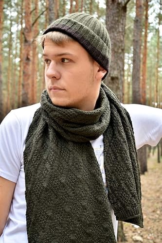 merino wool scarf and hat set