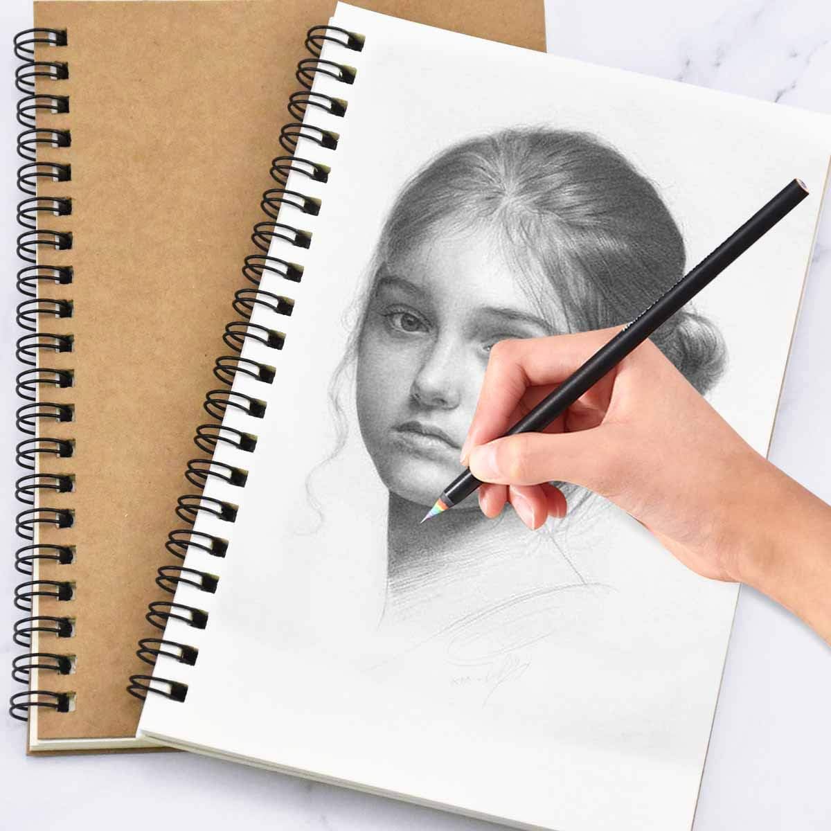 2 Pack Sketch Notebook, 200 Sides/100 Pages A5 Sketchbook, Blank Sketch Book Paper - Image 4