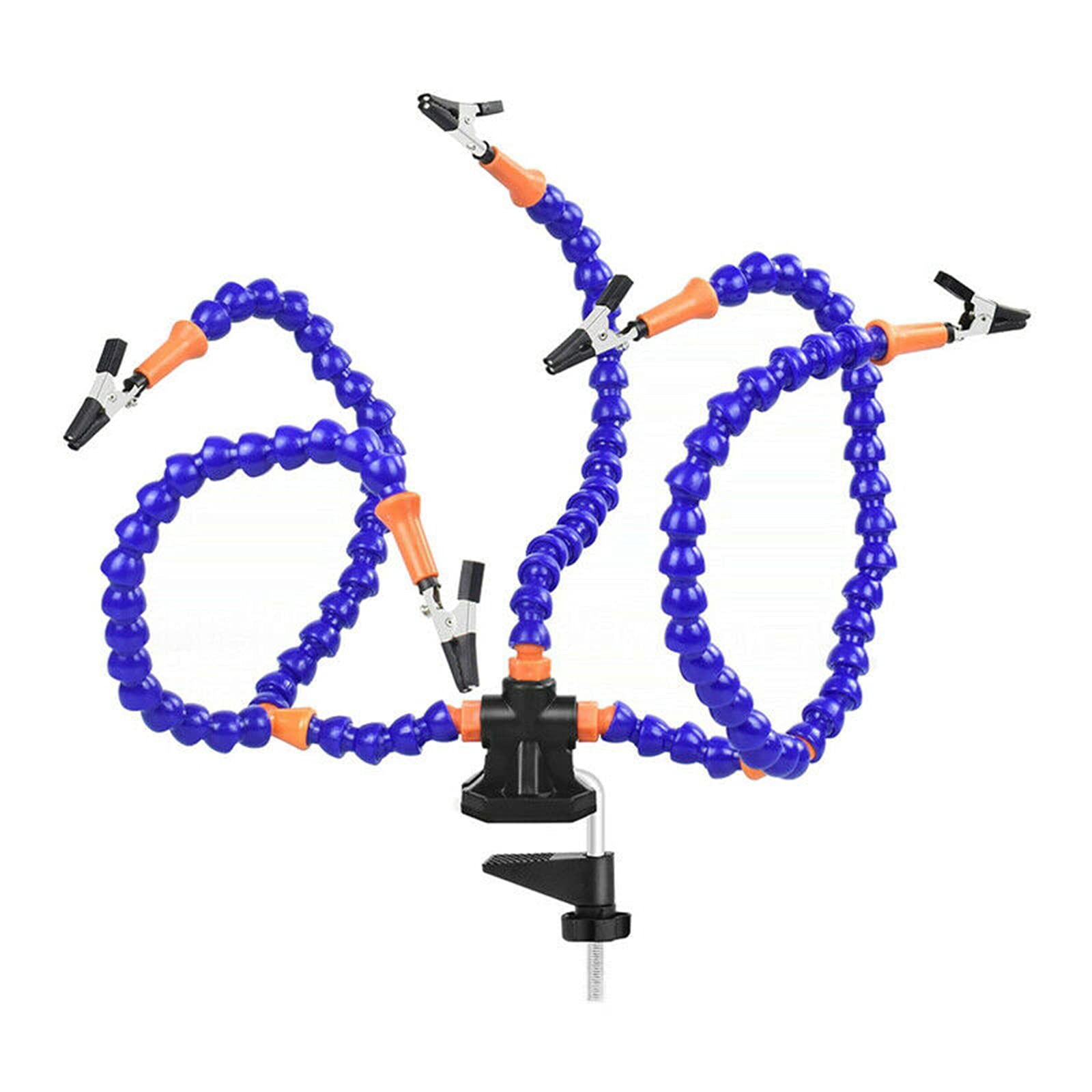 Helping Hands Soldering Station with 3/5 Flexible Arms, Third Hands Soldering Helping Hand Stand with Clamp Holder, Flexible Helping Hands for Electronics Repair Jewel Hobby Crafts (5 Arm)