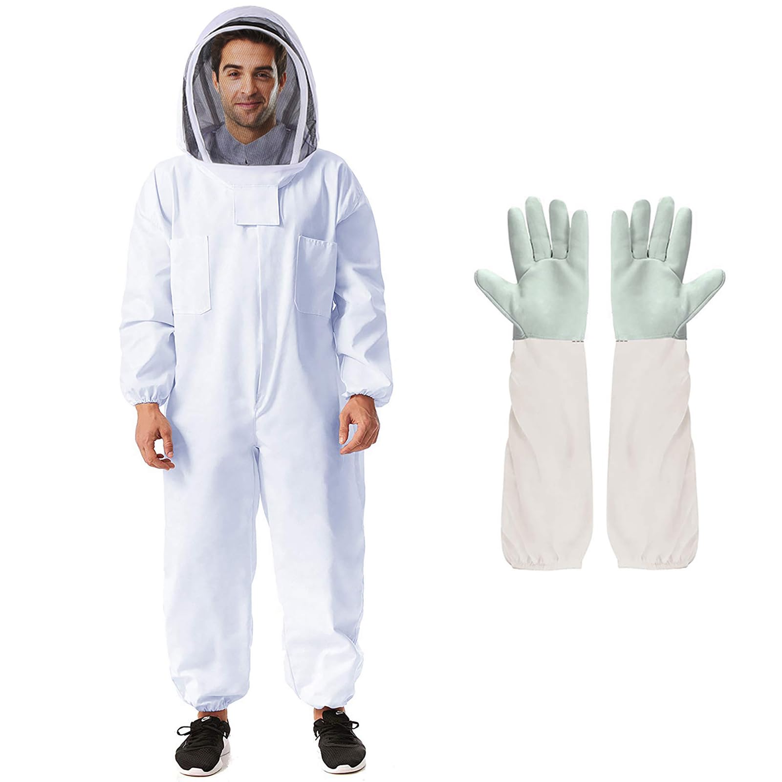 Photo 1 of Deuovht Bee Suit Professional Beekeeper Suit for Men Women Full Body Veil Hood Beekeeping Supplies Costume for Beekeeper (XL (with Gloves))