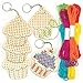 Baker Ross Cupcake Wooden Cross Stitch Keyring Kits Perfect for Children's Arts, Crafts and Decorating for Boys and Girls (Pack of 5)