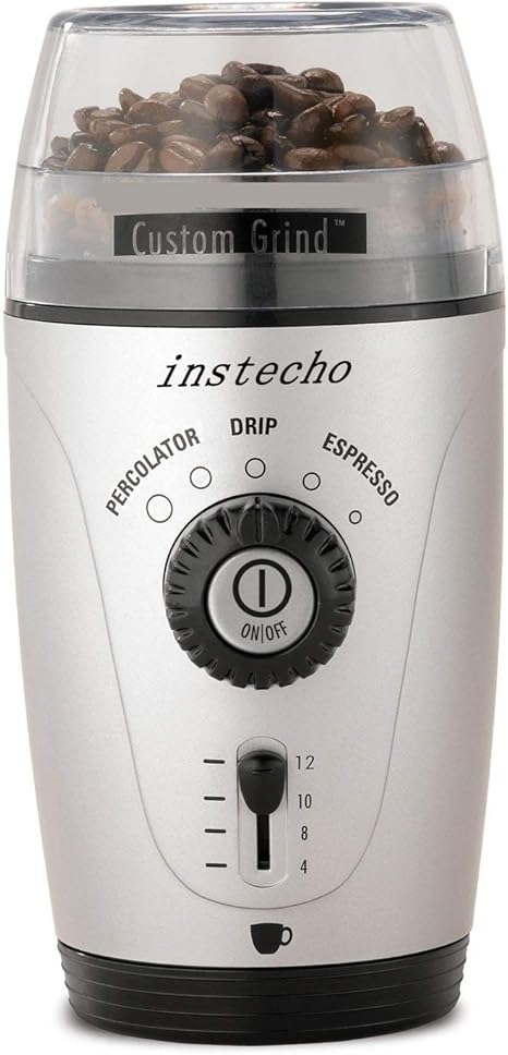 Amazon Com Hamilton Beach Custom Grind Hands Free Coffee Grinder Platinum Power Coffee Grinders Kitchen Dining