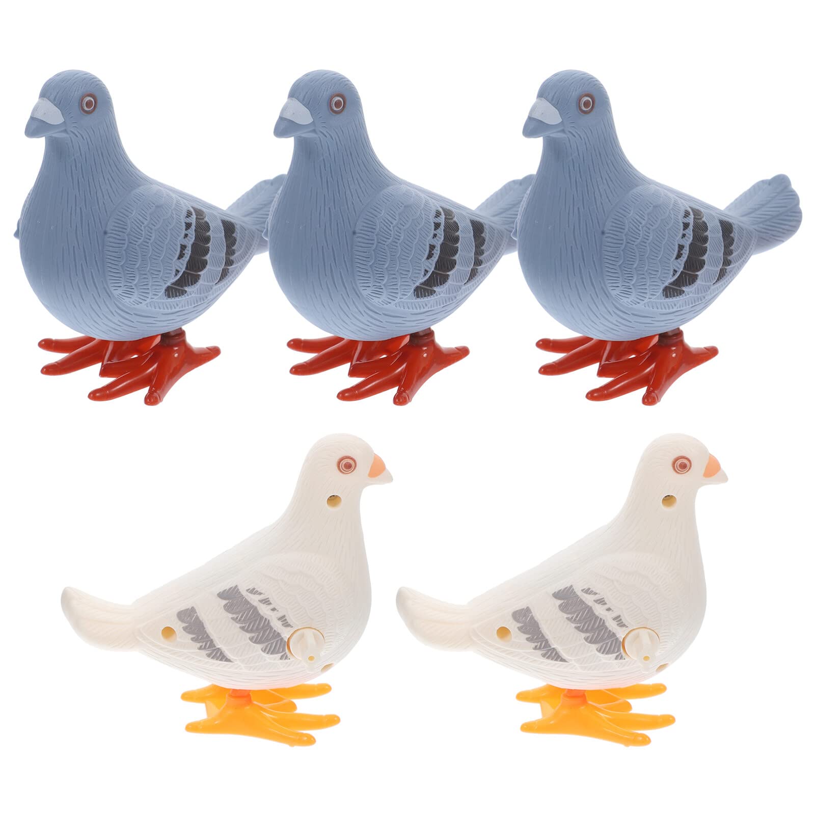 Toyvian 5Pcs Pigeon Wind Up Dove Clockwork Pigeon Animal Walking Wind Up Bird Flipping Jumping Clockwork For Kids Party Favors Classroom Prizes