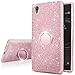 Sony Xperia L1 Case, Silverback Girls Bling Glitter Sparkle Case with 360 Rotating Ring Stand, Soft TPU Outer Cover + Hard PC Inner Shell Skin for Sony Xperia L1 Case -Rose Gold