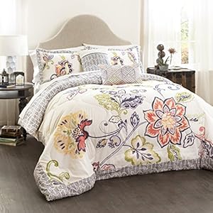 Amazon.com: Lush Decor 5 Piece Aster Quilted Comforter Set