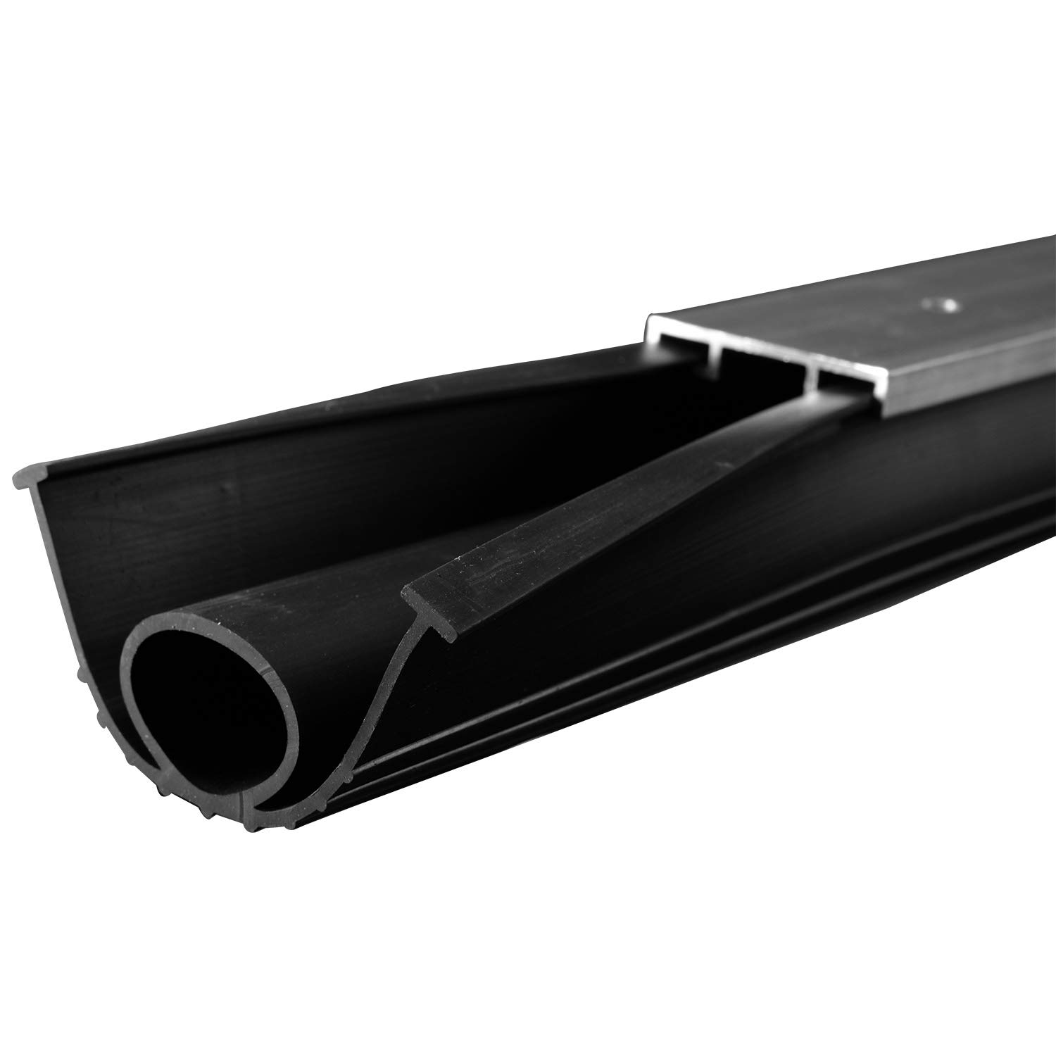 BOWSEN 10FT Heavy-Duty U+O Ring Universal Garage Door Bottom Seals Weatherstrip Rubber with Aluminum Track Retainer Kit