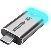 XMSJSIY 8K USB Type-C Dummy Plug Display EDID Emulator | USB-C HDR Virtual Monitor Headless Ghost Adapter Supports 7680x4320 with LED Light for Screenless Remote Control -1 PCS