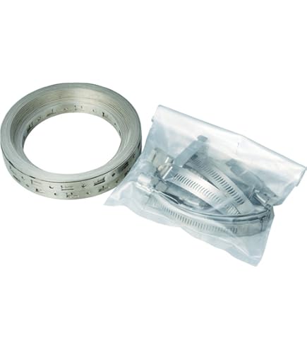 Breeze 4005 Make-A-Clamp Kit – 100 Ft Stainless Steel Band + 10 Splices, 1/2" Wide, Custom Hose Clamps For Securing, Mounting & Strapping