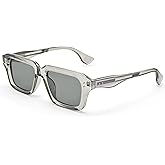 DYSAKER Rectangle Sunglasses for Men Women, Trendy Square Frame Sun Glasses Fashion Retro 90s Chunky Designer Shades