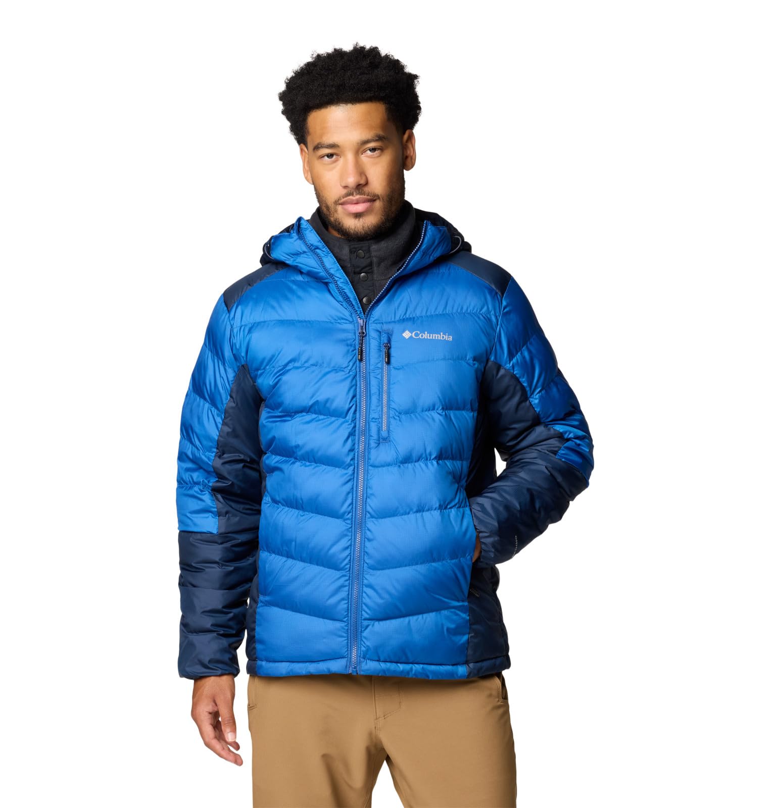 Columbia Men’s Labyrinth Loop II Hooded Jacket, Mountain Blue/Collegiate Navy, 1X Big