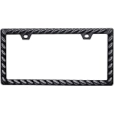 SGOOKY 3D License Plate Frame Lasso Pattern License Plate Holder with Extra Heavy Powder Coating (1, Black)