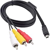 Mini USB to 3 RCA Cable AV Stereo Audio Video Cable Replacement for AVC-DC400ST EOS 7D, 60D, 60Da,70D,100D,550D, 600D, 650D, 700D &amp; EOS Rebel SL1, T2i, T3i, T4i, Digital SLR Camera