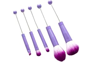 Set of 5 Beadable Makeup Brushes Beaded Comestic Brush Kits for Eyeshadow Eyebrow Brush Metal Handle Beauty Tool Confidence w
