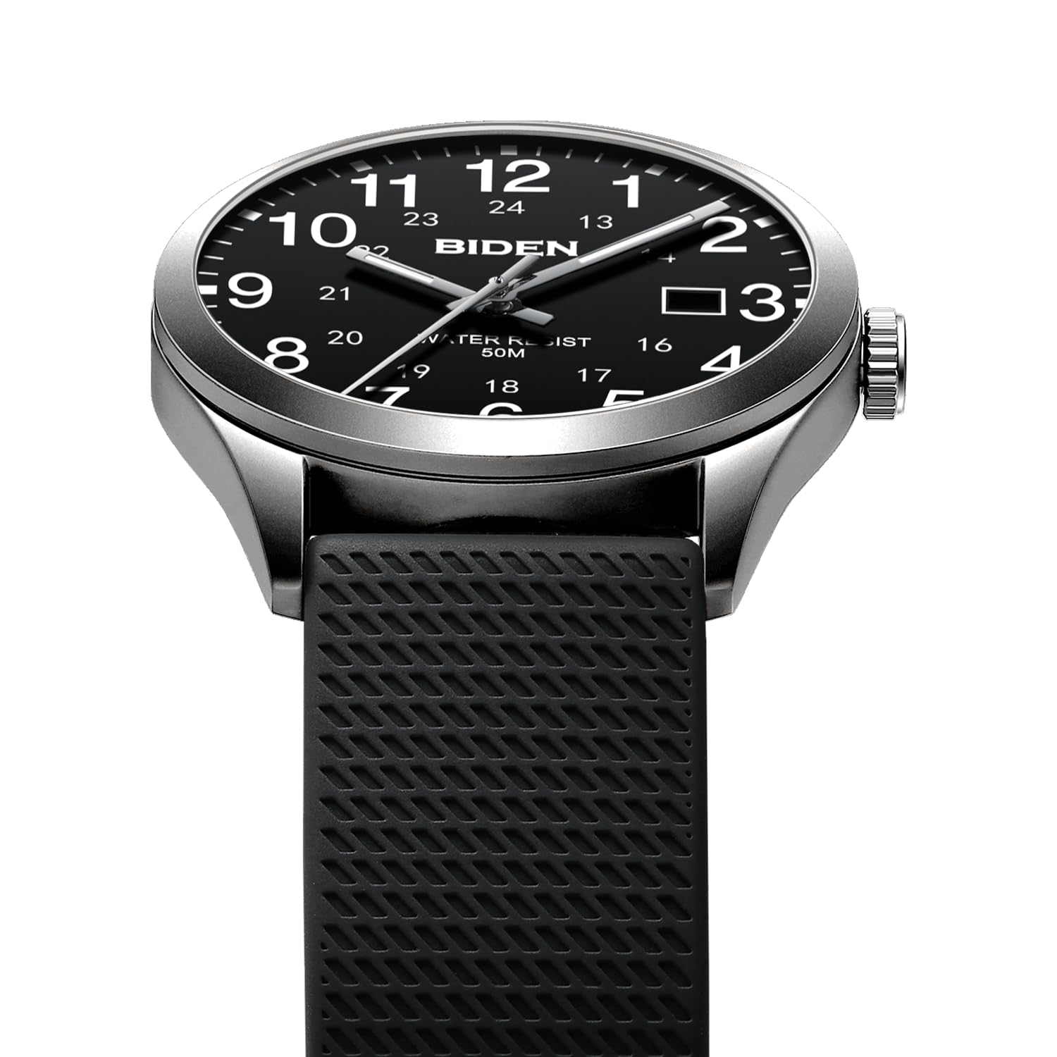 LN LENQIN Herren Analog Uhren 30M Wasserdicht Krankenschwester Uhren mit Nylon Bands für Männer Licht einfache Feld Uhr mit Datum Leichter Leser -Silber Schwarz