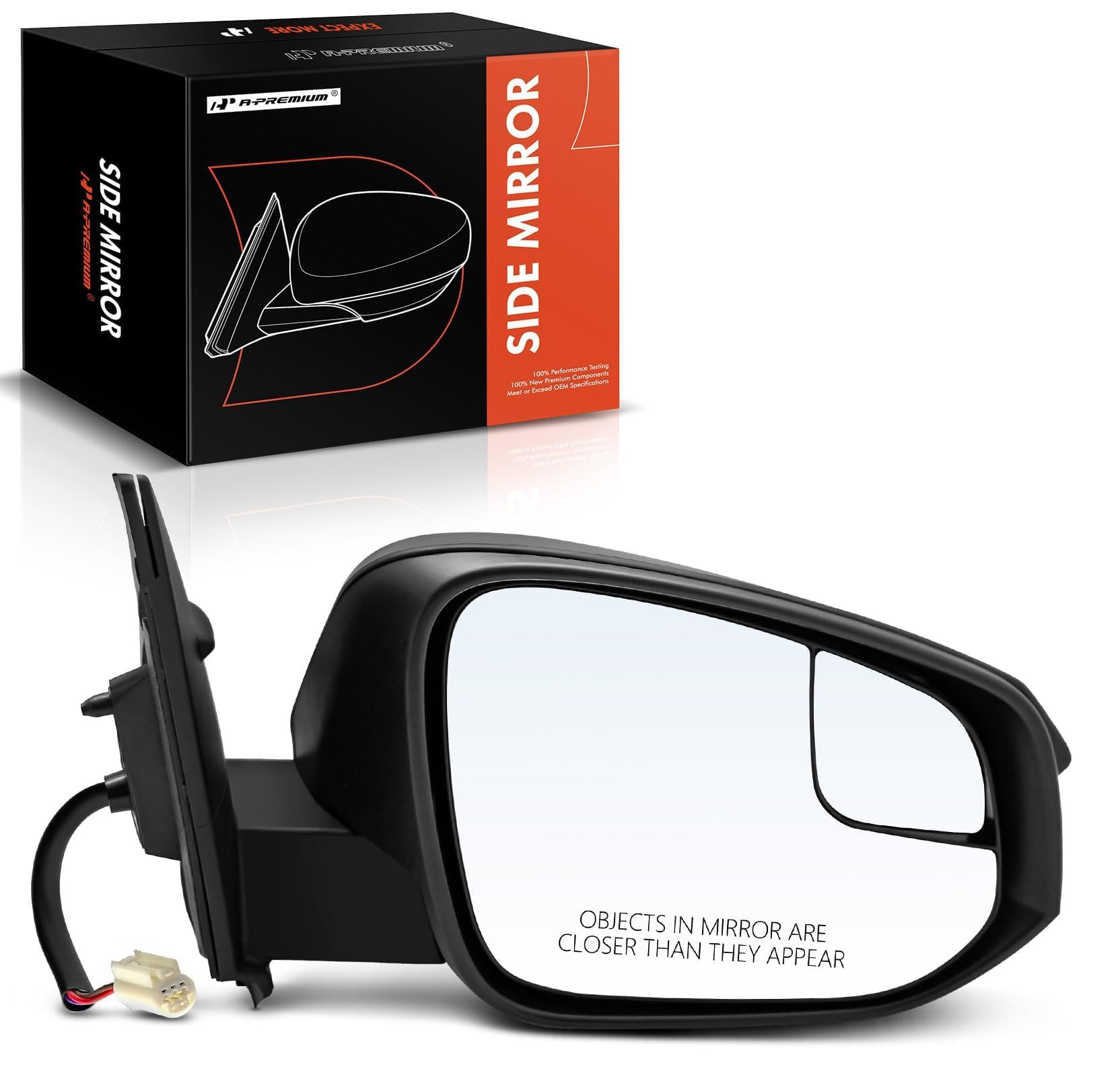 Photo 1 of A-Premium Passenger Side Power Door Mirror - Compatible with Toyota RAV4 2016 2017 2018 - Non-Heated Manual Folding Textured Black Outside Rear View Mirror w/Blind Spot Glass - Replace# 879100R200