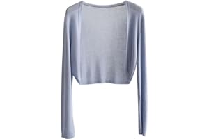 Womens Cropped Shrug Cardigan Casual Lightweight Pullover Shrug Cardigan Cute Summer Long Sleeve Bolero Shrug Tops