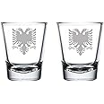 MIP Set of 2 Shot Glasses 1.75oz Shot Glass Albanian Eagle