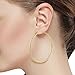 Gem Stone King 2 Inch Stunning Stainless Steel Yellow Gold Plated Hoop Earrings | 50mm Diameter | Fine Jewelry Gifts for Her Mom Women Wife