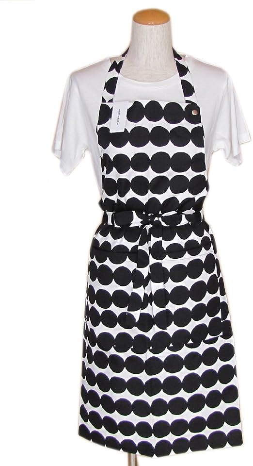 Amazon マリメッコ Marimekko エプロン ラシィマット Rasymatto ホワイト ブラック 190 並行輸入品 エプロン オンライン通販
