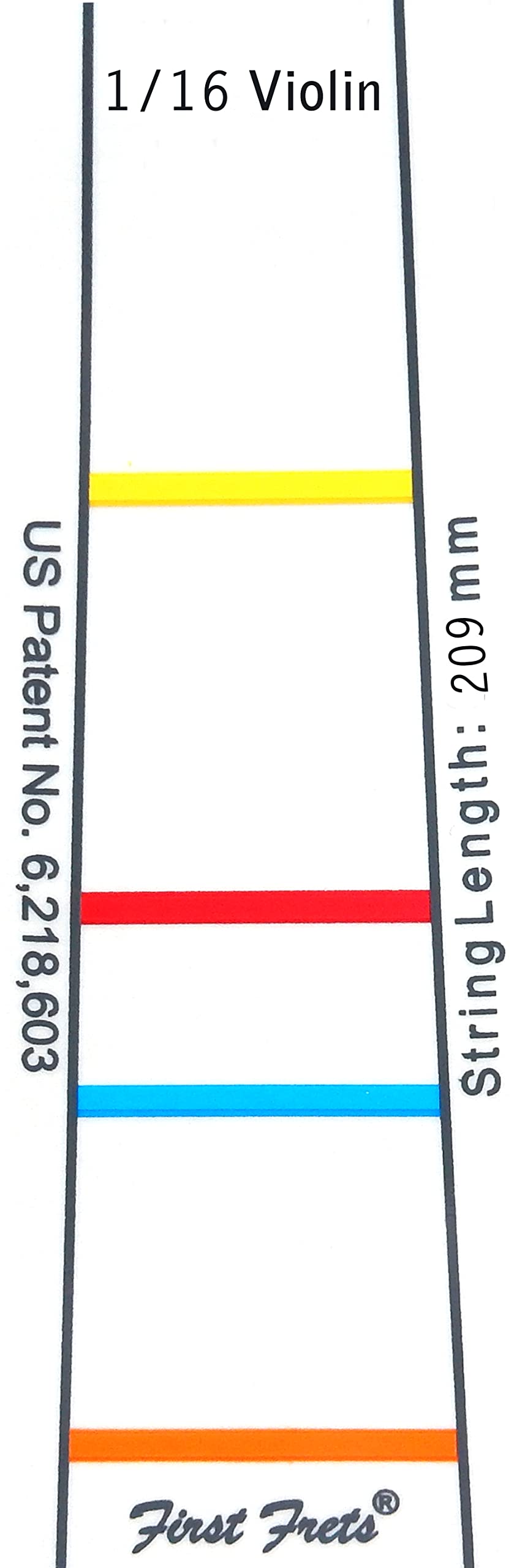 Fingerboard marking FIRST FRET 115, for 1/16 violin, 209 mm — image 1